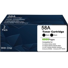 NEW HP Toner 58A / CF258A Black With Chips Compatible 2-Pack