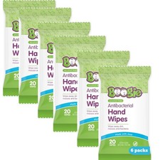 Antibacterial Hand Wipes by Boogie, Alcohol Free, Hypoallergenic and Moisturi...