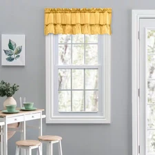 Stacey 13 In. L Polyester/Cotton Ruffled Filler Valance in Yellow
