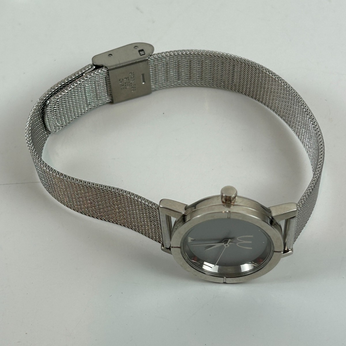 Sweda McDonalds Watch Women Silver Tone Mesh Band New Battery