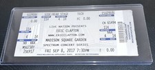 2017 Eric Clapton Concert Ticket Stub MSG 9/8/17 / Make Offer