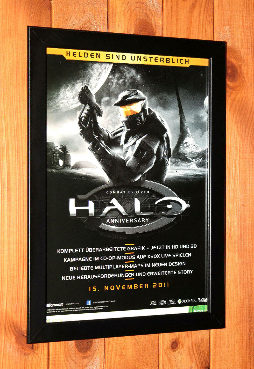 Halo Reach Xbox 360 Xbox One Rare Old Small Promo Poster / Ad Page Framed