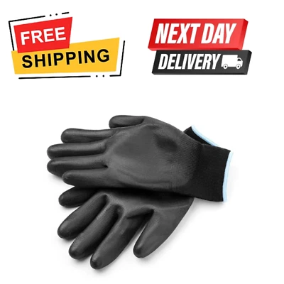 HAUSOWN 24 GLOVES PU COATED SAFETY WORK GLOVES GLOVE GARDEN GRIP MENS BUILDERS GARDENING
