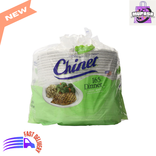 Chinet Classic White Paper Dinner Plates, 10 3/8 Inch, 165 Count