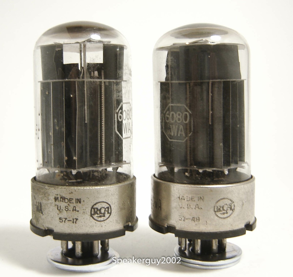 2X RCA Double Triode Tubes / USN CRC 6080 WA / 57-17 57-48 -- RM 