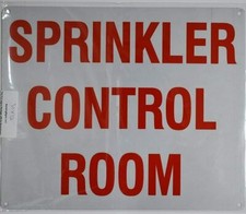 Sprinkler Control Room Sign (White, Reflective, Aluminium 10x12)-REF24-1027