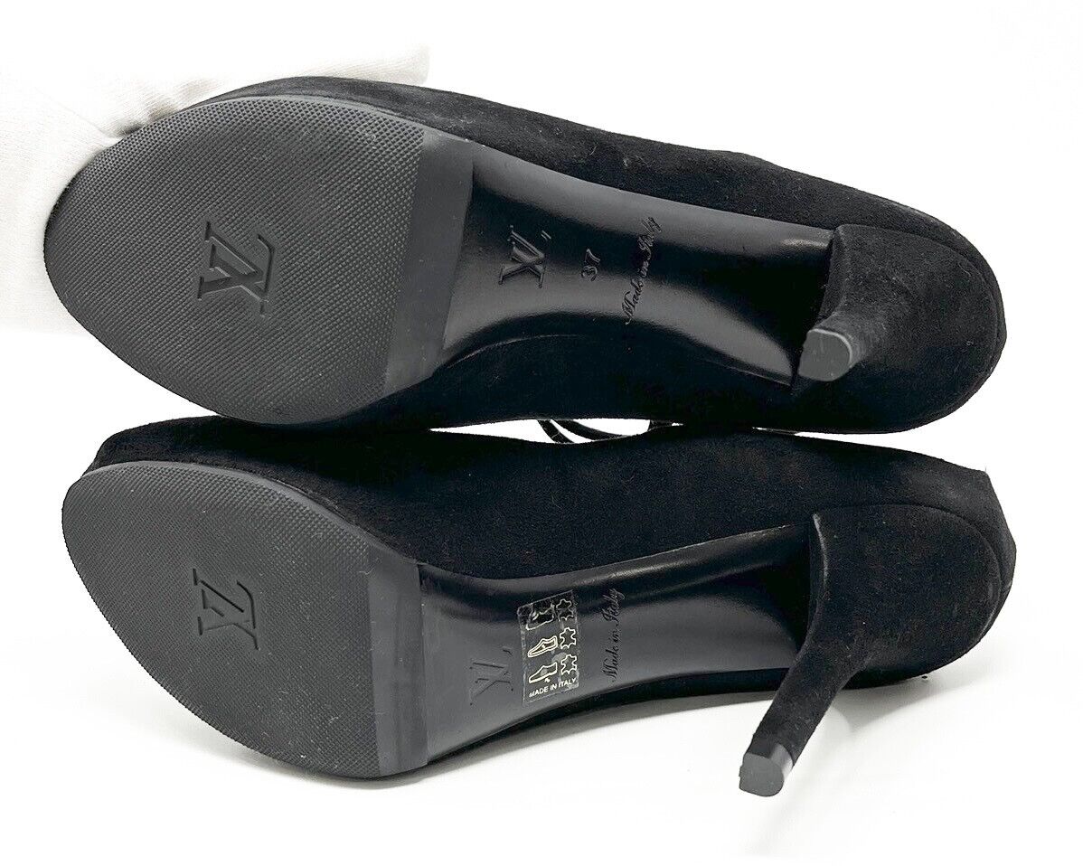 LOUIS VUITTON Vintage Logo Sandals #37 US6.5 Ribbon Black LOUIS VUITTON Vintage Logo Sandals #37 US6.5 Ribbon Black