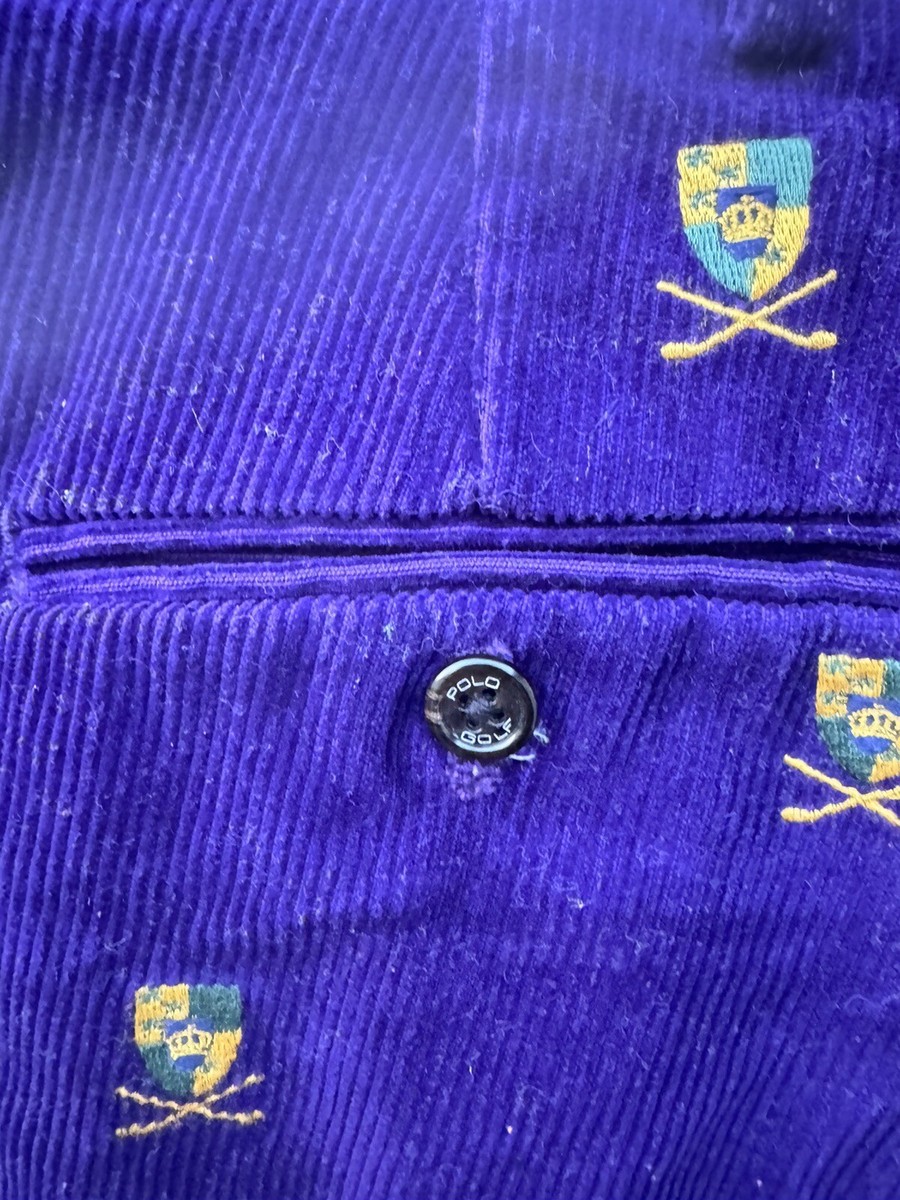 POLO GOLF RALPH Lauren Allover Print Logo Corduroy Rugby