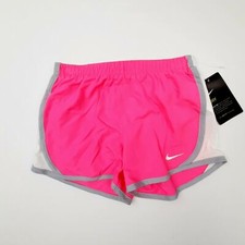 Nike Dri-fit Girls Lined Running Shorts Size 6X Large Pink 6-7 Yrs QI30