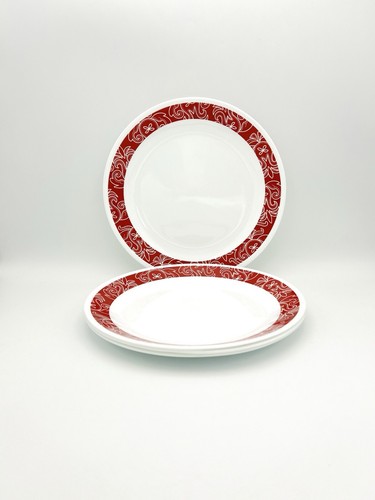CORELLE BANDHANI SPEISETELLER 4ER SET ROT PAISLEY TOP!