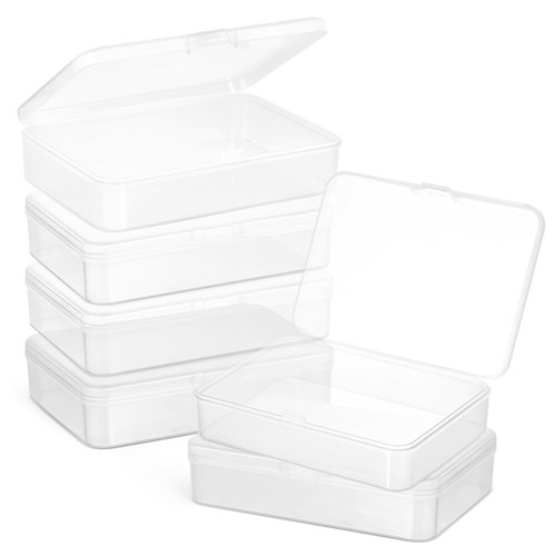 6 Pcs Rectangular Storage Box Trading Card Case Jewelry Organizer
