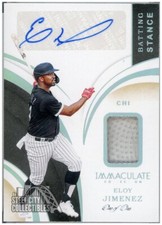 Eloy Jimenez 2020 Panini Immaculate Batting Stance Auto Glove Card #BS-EJ 1/1