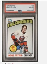 1976 TOPPS #170 DENIS POTVIN ISLANDERS HOF PSA 8