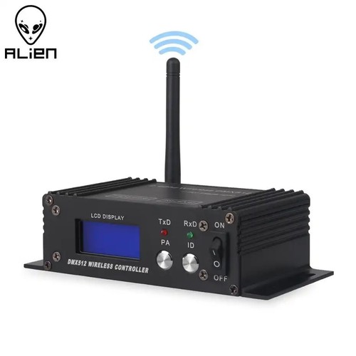 Controller DMX512 Wireless 2.4G - Trasmettitore/Ricevitore Con Display LCD, Portata 400 M, 126 Canali, 16 Gruppi ID, Per Luci LED, Discoteca E Eventi
