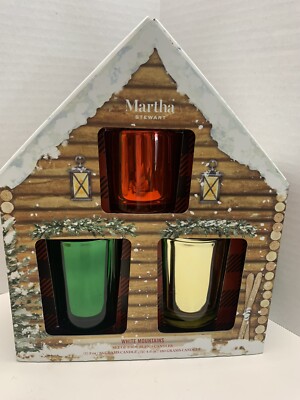 Martha Stewart White Mountains Set of 3 Soy Blended Candles