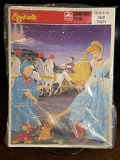 Vintage Walt Disney Classics Golden Frame Tray Puzzles Sealed Cinderella