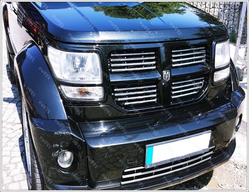 Chrome Front Grill 16 pcs STAINLESS STEEL For Dodge NITRO 2007 to 2012 - Picture 4 of 11