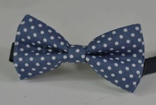 Boy Kids Child 100 Cotton Navy Blue white Dots Bow Tie Bowtie 1-6 Years Old