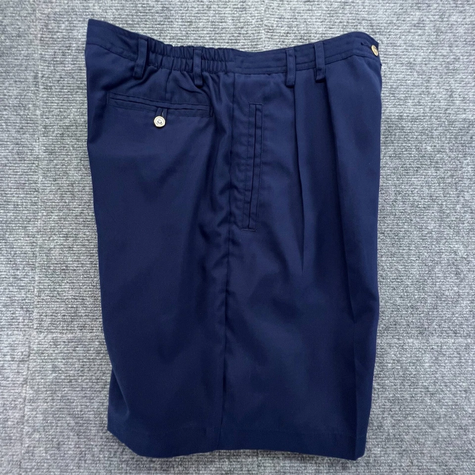 Pantalones Cortos Chinos Plisados Fila De Colección Para Mujer 12 Azul Marino Elástico Cintura Trasera Lateral Foto 4 de 4