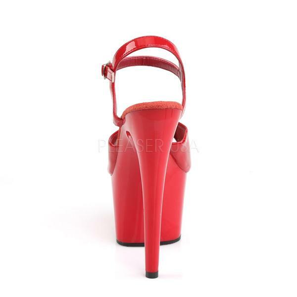 Pleaser Sexy Exotic Dancing Red Sandal Platforms 7