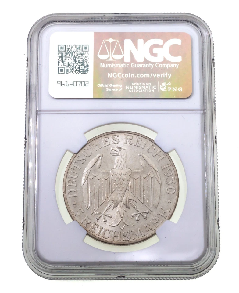 1930 Germany 5 Mark Graf Zeppelin Flight Graded by NGC as MS-62, KM 68 - Image 2 of 4
