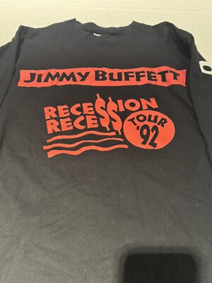 Vintage 1992 JIMMY BUFFETT Recession Recess Concert Tour T Shirt L