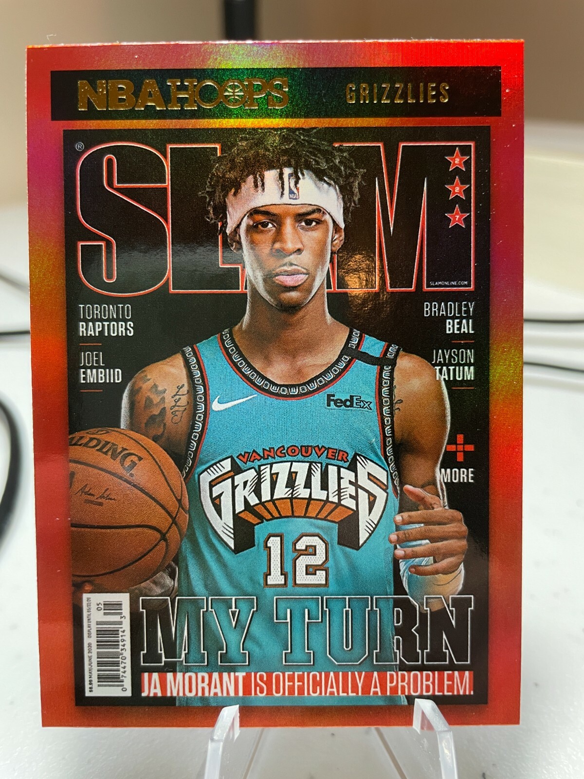 2020-21 Ja Morant NBA Hoops Slam Cover Insert Foil Holo #18 Grizzlies MVP