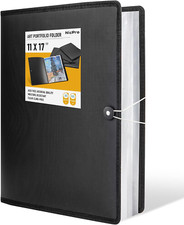 Art Portfolio 11X17, Upgraded Large Portfolio Folder for Artwork with 30 Pockets