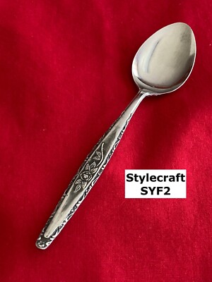Stylecraft SYF-2 Teaspoon 6 3/8'' Rose Scroll Edge Stainless Steel Flatware