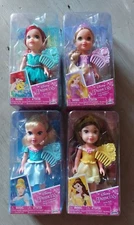 DISNEY PETITE DOLLS LOT OF 4 BELLE ARIEL CINDERELLA RAPUNZEL BRAND NEW