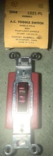 Hubbell AC Toggle Switch Single Pole Red 1221-PL