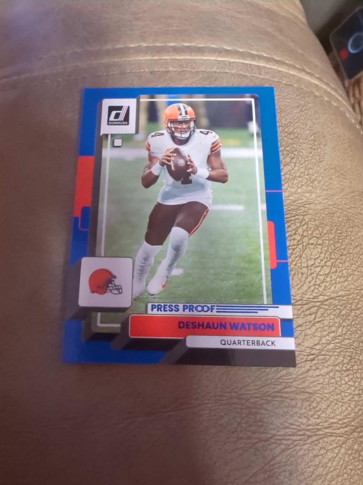 2022 Donruss #180 Deshaun Watson Blue Press Proof Cleveland Browns 