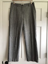 LL Bean Gray Herringbone Dress Pants Classic Fit Pockets Womens SIze 10