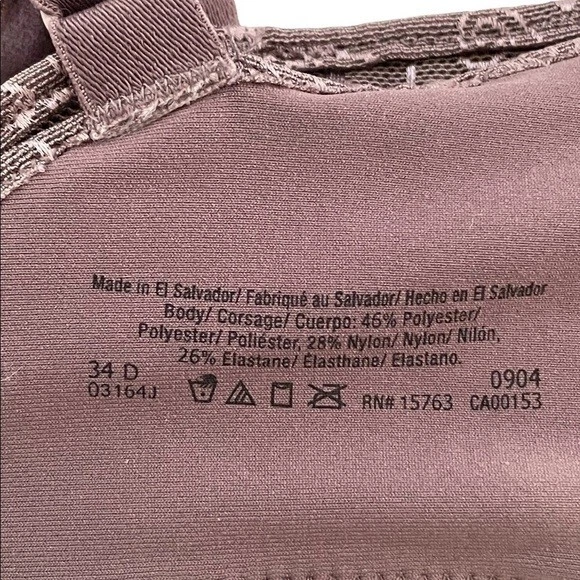 NWT HANES The Lily Fit Mocha Lace Bra Women’s Lingerie Underwear 34D - Image 3 of 4