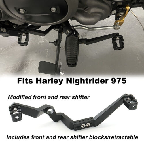 Pedales negros para Harley Nightster 975/RH975/RH 975 Special 2022-2024 - Imagen 2 de 7