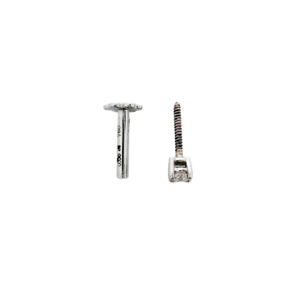 3MM Round Diamond Nose Stud Piercing Pin 18 Gauge 14Kt White Gold Men & Women - Image 2 of 4