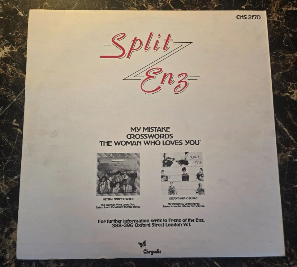Split Enz My Mistake/Crosswords/The Woman Who Loves You original 1977 UK 12" - Image 3 of 3