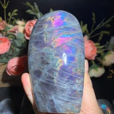510g Natural Purple Labradorite Free Form Ornament Crystal Quartz Reiki 120mm