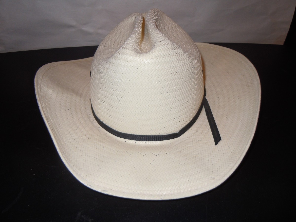 BAILEY U-ROLLIT Straw Cowboy Hat Western Rodeo White Macrame Hat Band Size Small Rodeo Rough by Bailey Cowboy Hat/bailey U-rollit Rodeo Hat  main image 3