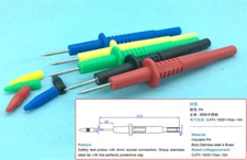 colors Multimeter pen 2mm dia probe Stainless steel test agent probes 4mm socket