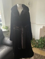 Zara Long Faux Fur Coat Mink Belted Front Button New Fw23 Ref. 4360/250