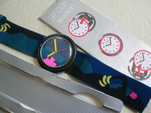 Orologio Pop swatch originale TROPICAL NIGHT PWBS104 con scatola/carta/1990 RARO - Foto 9 di 13
