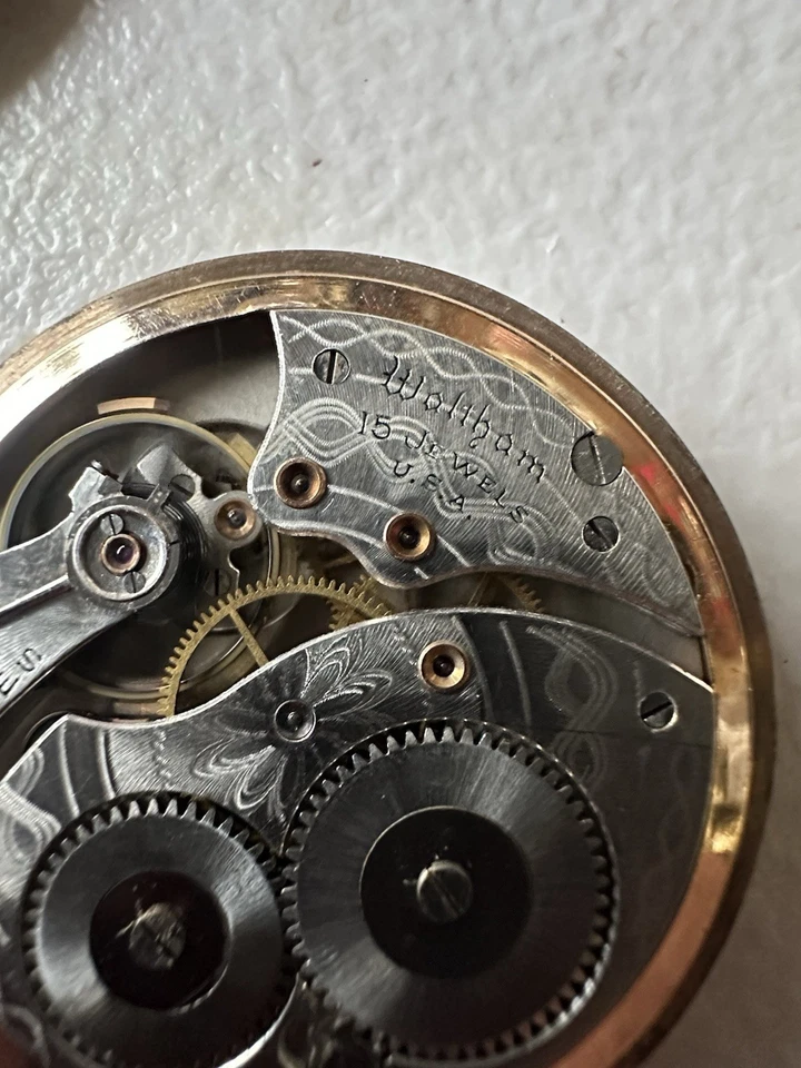 Waltham Pocket Watch 1894 12’s 1924 Gold Rolled For Parts - Image 3 of 4