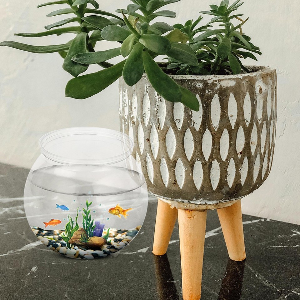 Glass Bubble Bowl Spherical Fish Tank Office Tabletop Round Desktop ...