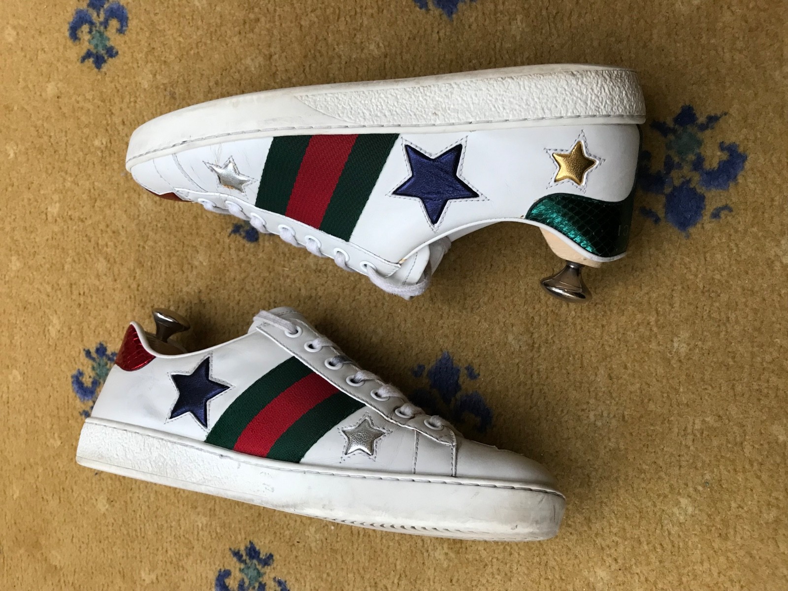 Gucci Ace Trainers Sneaker Shoes Star White Web Green Red Mens US 6 UK 5.5 39.5 thumbnail 5
