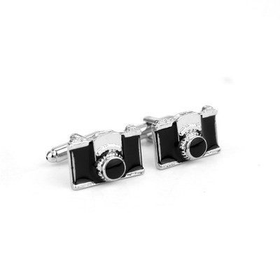Camera Cufflinks for Men Black Shirt Sleeve Buttons Easy to Use Decor