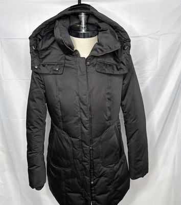 Soia Kyo Women's Coat XL Black Goose Down Parka Hood Puffer Long Made in Canada