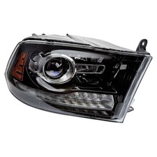 TRQ Passenger Side Headlight Assembly Halogen Black Bezel Chrome Projection S...