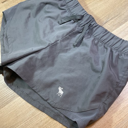 Abercrombie Kids Active Athletic Shorts Girls 11-12 Gray Lined Moose Logo - Picture 2 of 4