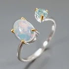 Jewellery Natural Opal Ring 925 Sterling Silver Size 7 /R472831